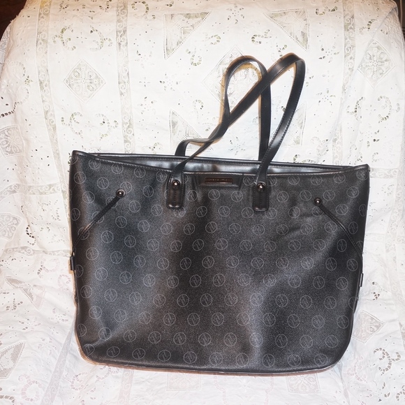 Adrienne Vittadini shopper purse EUC Black gray - Picture 1 of 2